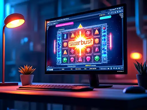 Starburst pokie artwork at Wolf Winner Casino